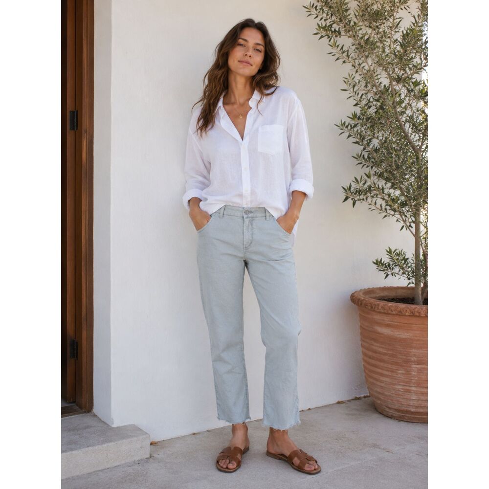 Frank & Eileen Gray Kinsale Chino Fray Hem Pants Trousers Women's Size 4